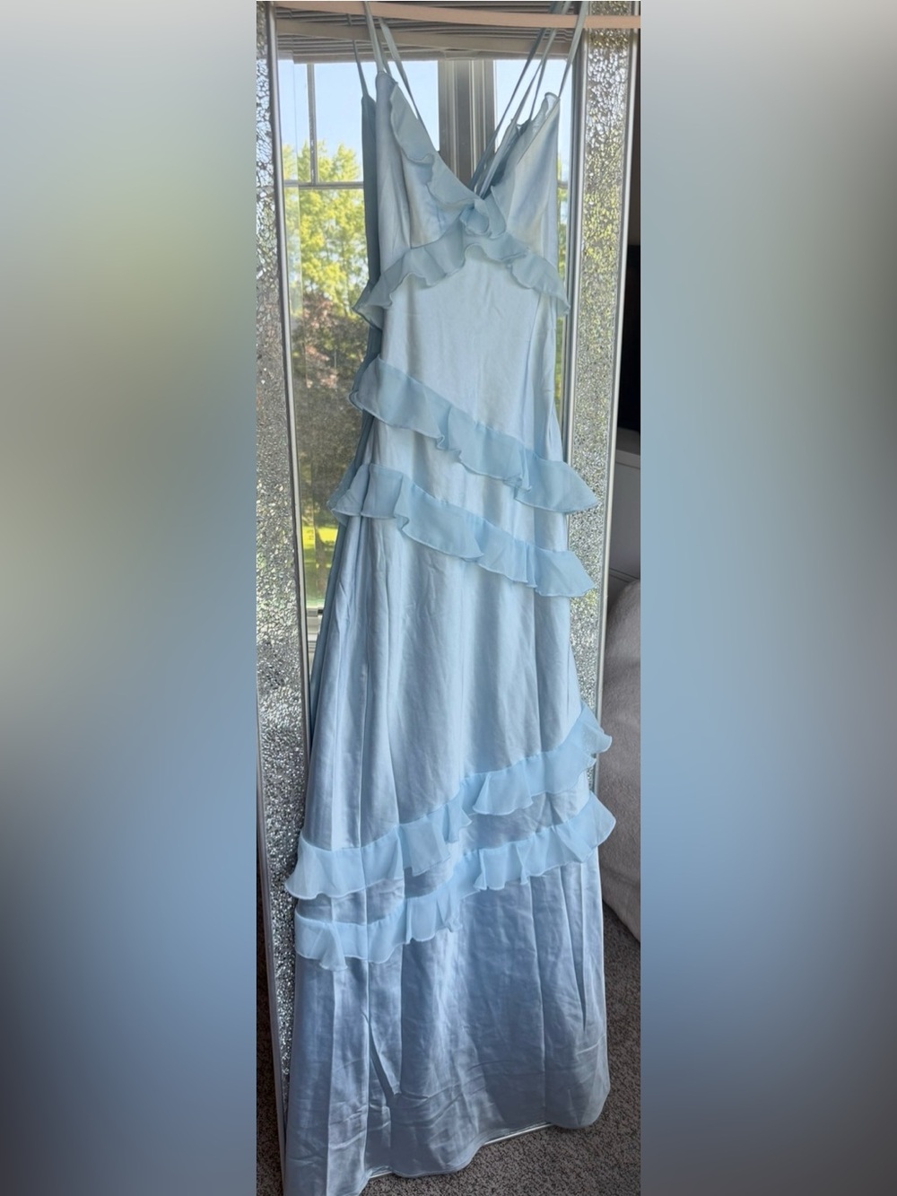 Beginning Boutique Powder Blue Ruffle Dress